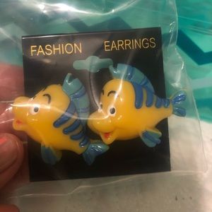 The little mermaid earrings/flounders earrings🐠